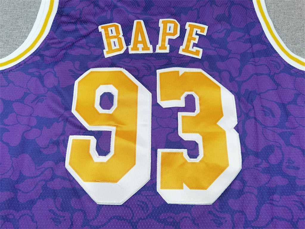 Los Angeles Lakers #93 NBA Retro Collaboration Embroidered Jersey – Sizes S-XXXL