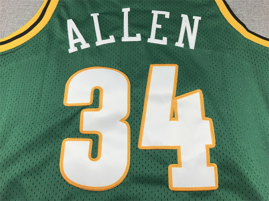 Ray Allen #34 Seattle SuperSonics NBA Retro Embroidered Jersey