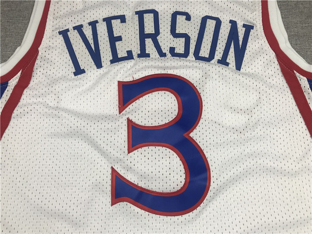 Philadelphia 76ers Allen Iverson #3 1996-97 NBA Rookie Season Retro Embroidered Jersey – Sizes S-XXXL