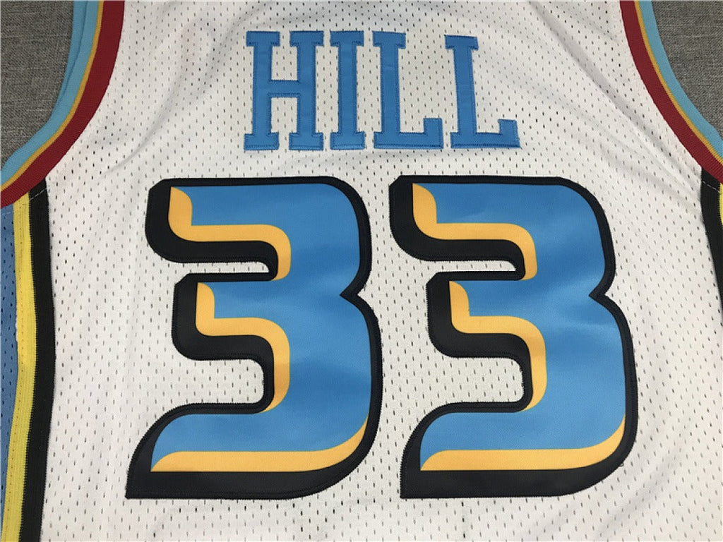 NBA retro Pistons Hill #33 jersey