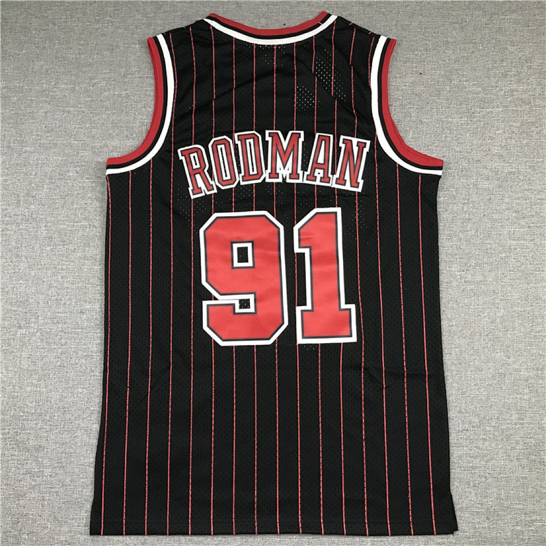 Chicago Bulls Dennis Rodman #91 1995-96 NBA Retro Embroidered Jersey – Sizes S-XXXL