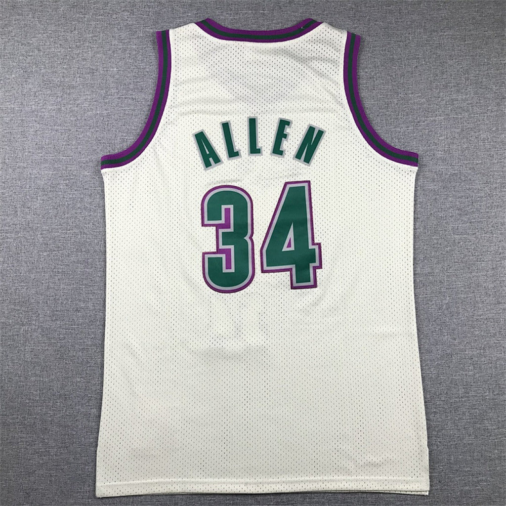 Milwaukee Bucks #34 Ray Allen Retro NBA Jersey – Sizes S–XXXL