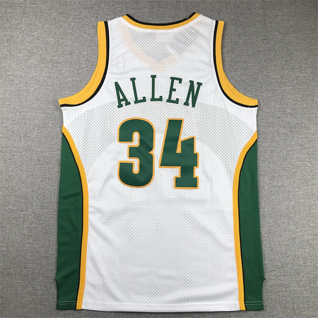Ray Allen #34 Seattle SuperSonics NBA Retro Embroidered Jersey