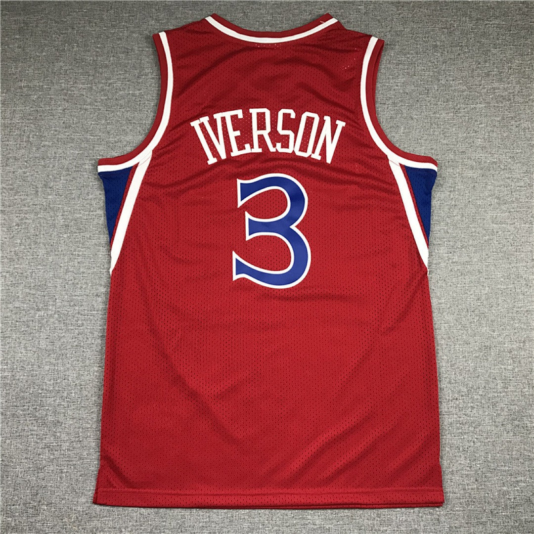 Philadelphia 76ers Allen Iverson #3 NBA Retro Embroidered Jersey – Sizes S-XXXL