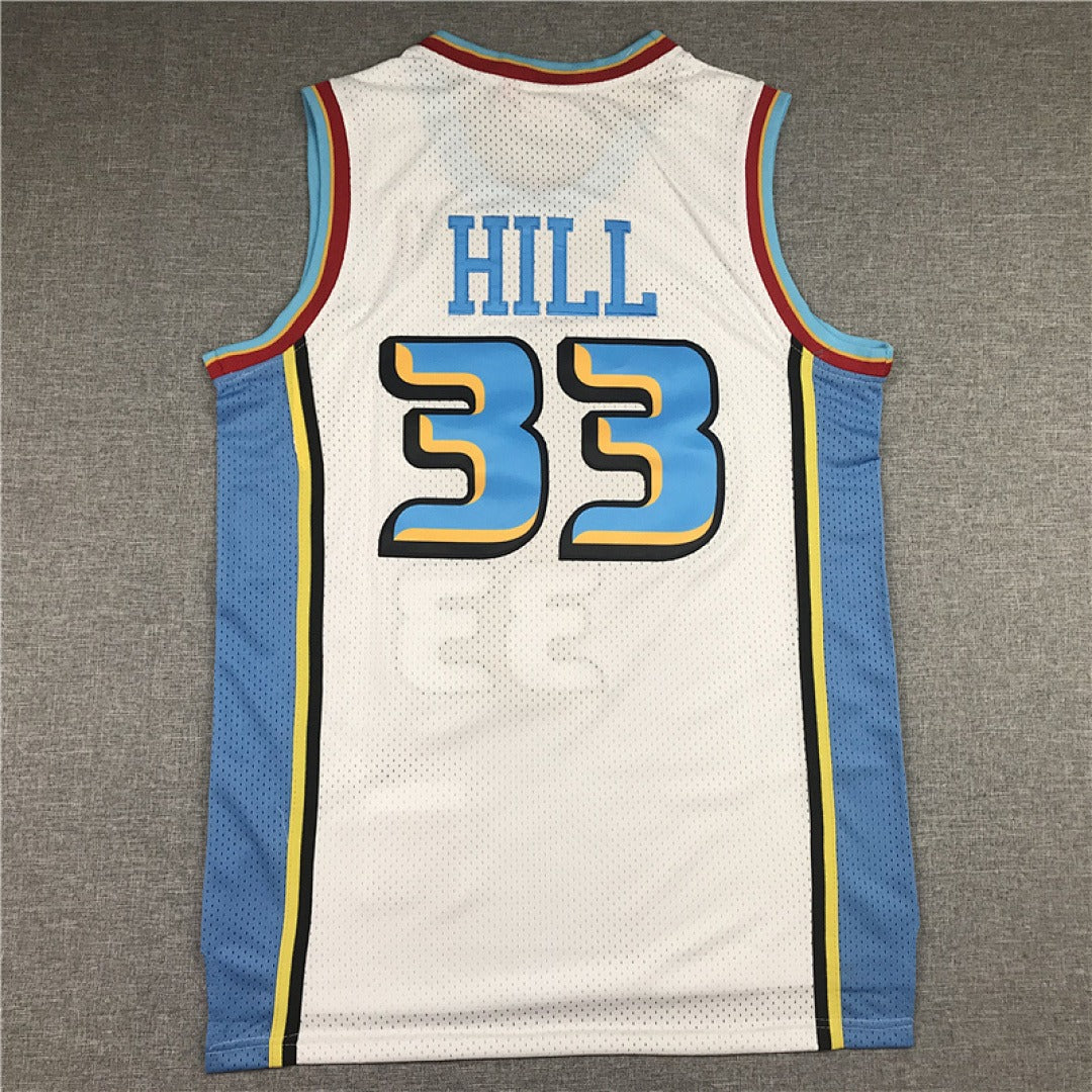 NBA retro Pistons Hill #33 jersey