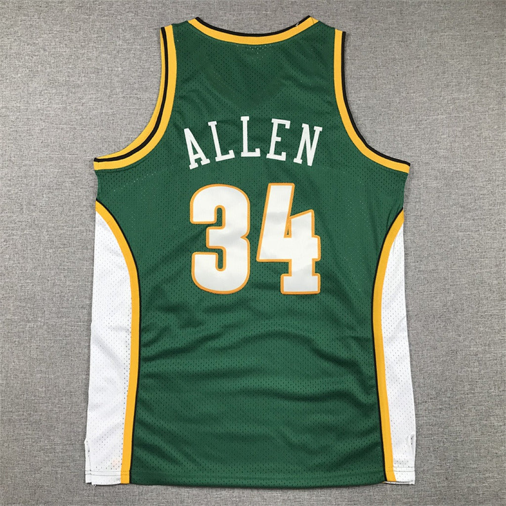 Ray Allen #34 Seattle SuperSonics NBA Retro Embroidered Jersey