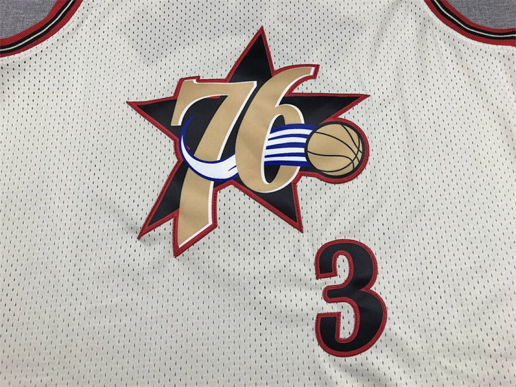 Philadelphia 76ers Allen Iverson #3 NBA Retro Embroidered Jersey – Sizes S-XXXL
