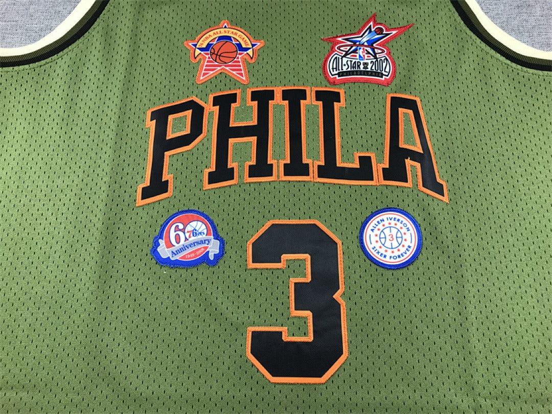 Philadelphia 76ers Allen Iverson #3 NBA Retro Embroidered Jersey – Sizes S-XXXL