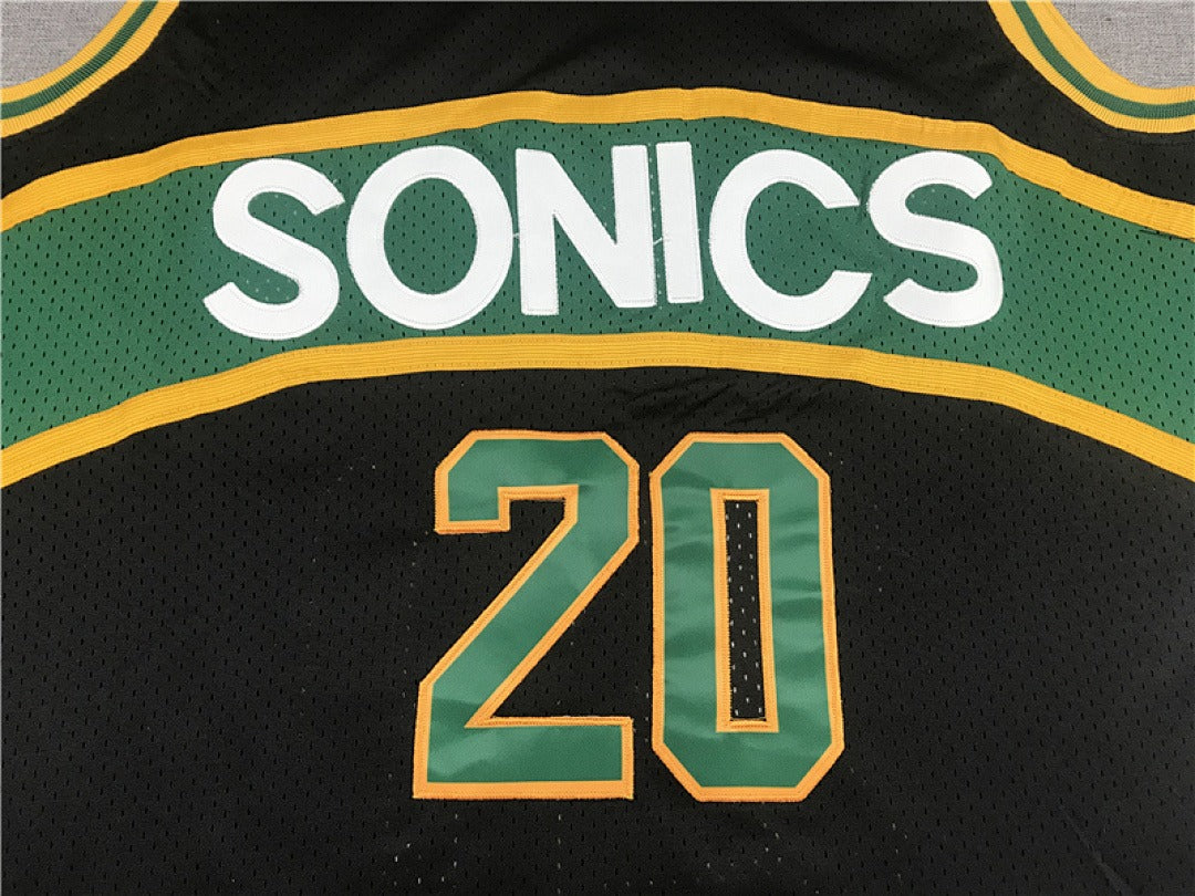 Seattle SuperSonics Gary Payton #20 NBA Retro Embroidered Jersey – Sizes S-XXXL