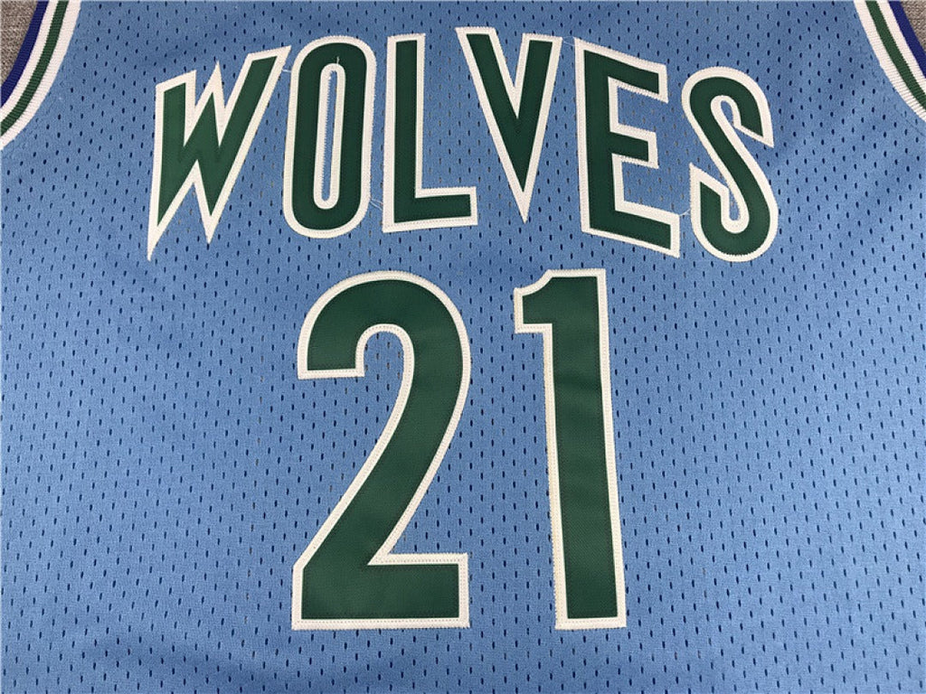 Minnesota Timberwolves Kevin Garnett #21 1995-96 NBA Retro Embroidered Jersey – Sizes S-XXXL