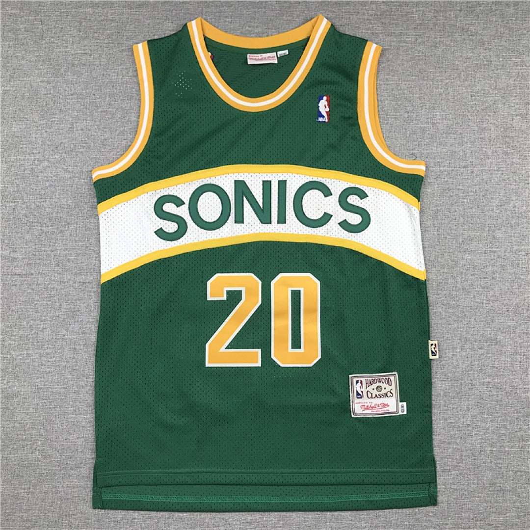 Seattle SuperSonics Gary Payton #20 NBA Retro Embroidered Jersey – Sizes S-XXXL