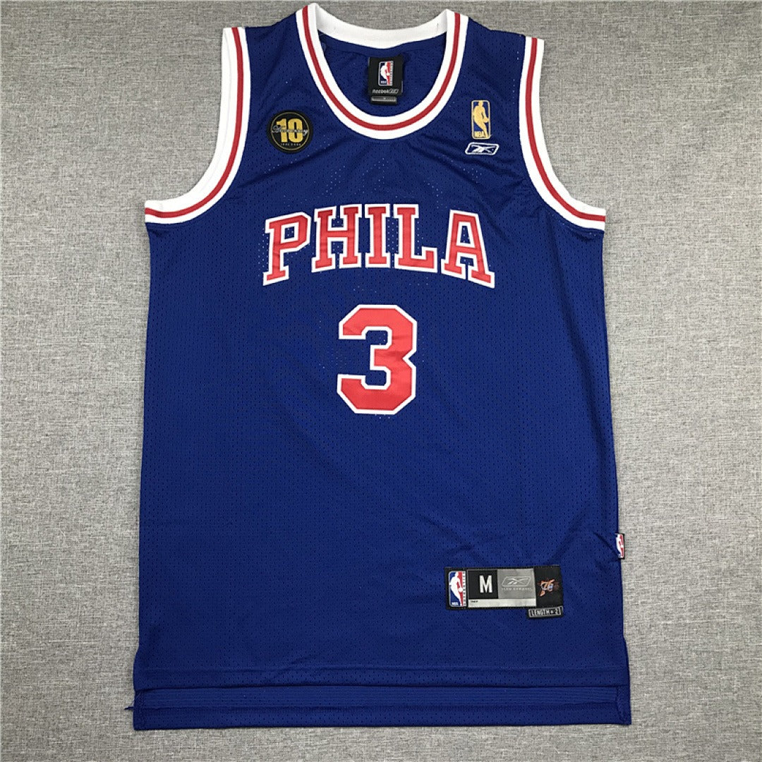 NBA Philadelphia 76ers 10th Anniversary Edition #3 Iverson Retro Jersey