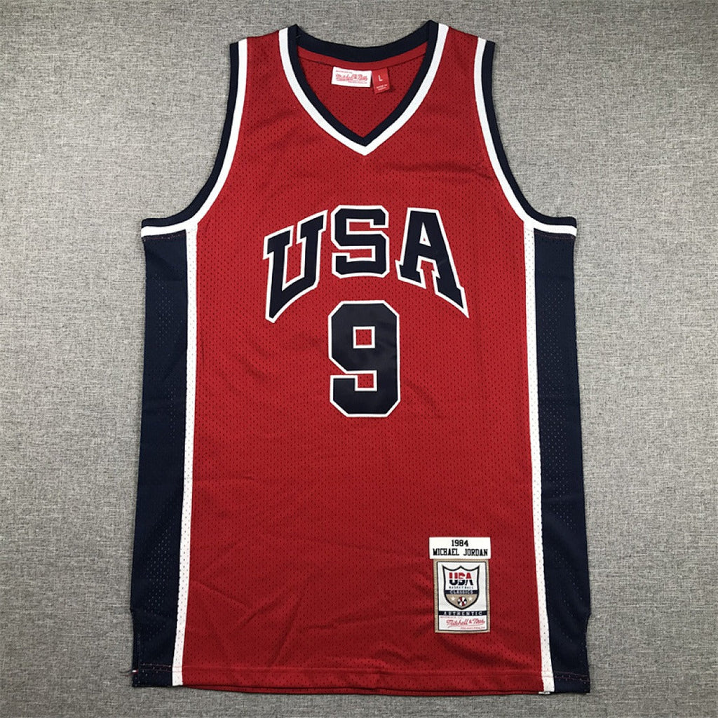 Men's 1984 USA Olympic National Team #9 Michael Jordan Retro Basketball Jersey
