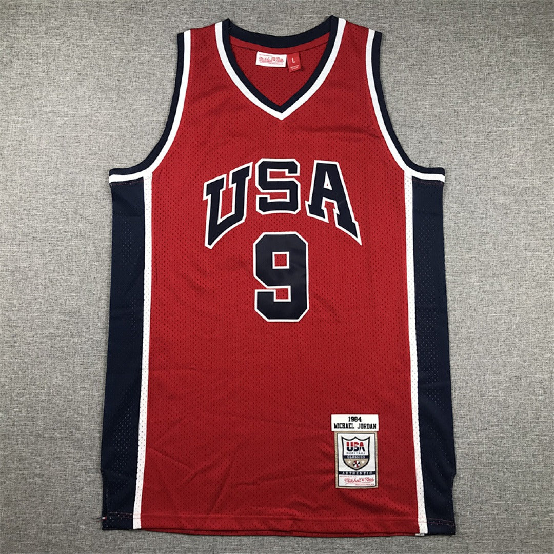 Men's 1984 USA Olympic National Team #9 Michael Jordan Retro Basketball Jersey