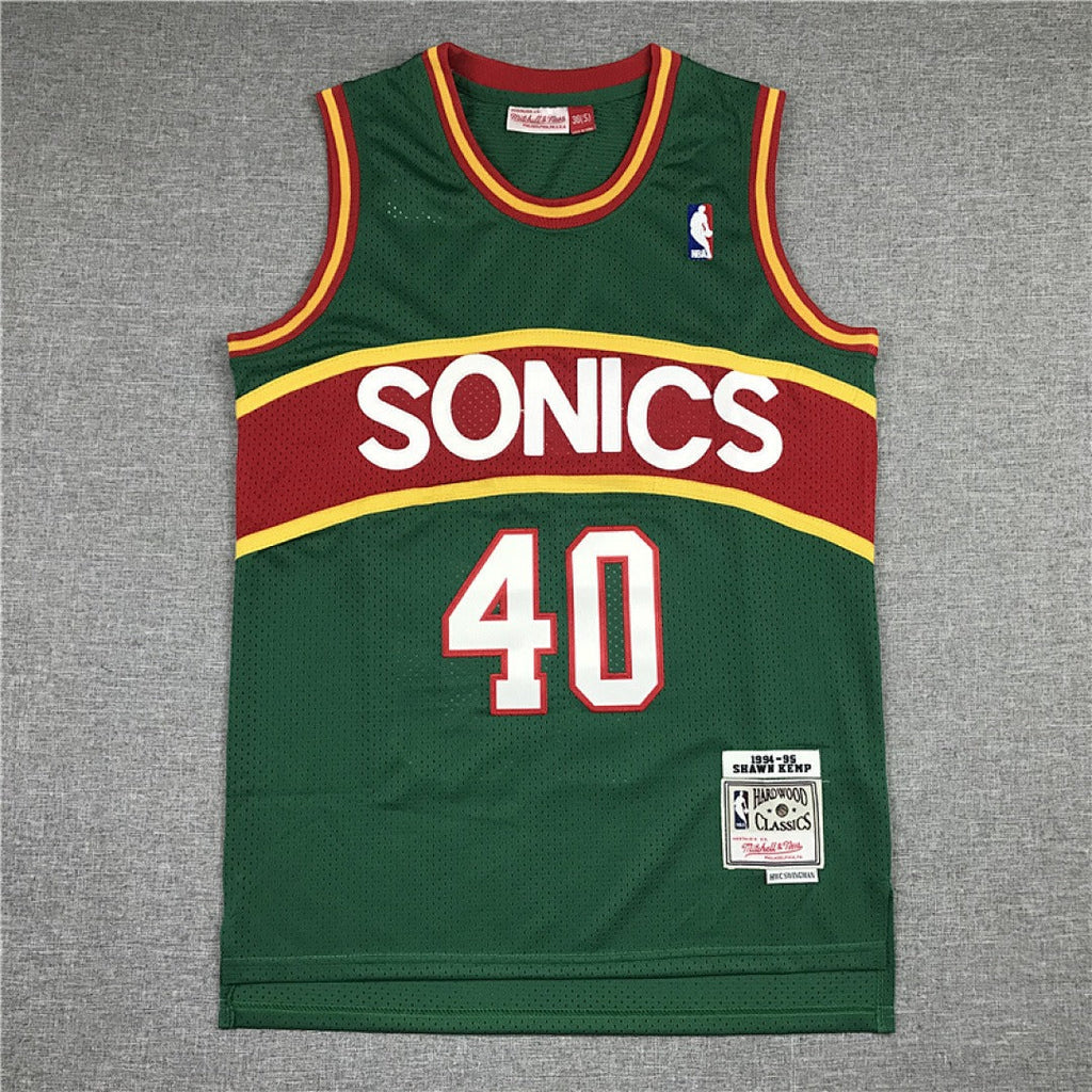 Shawn Kemp #40 Seattle SuperSonics Retro Embroidered Jersey – Sizes S-XXXL