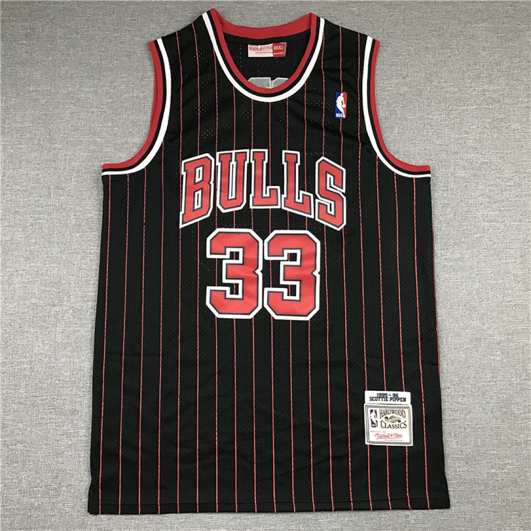 Chicago Bulls Scottie Pippen #33 1995-96 NBA Retro Embroidered Jersey – Sizes S-XXXL