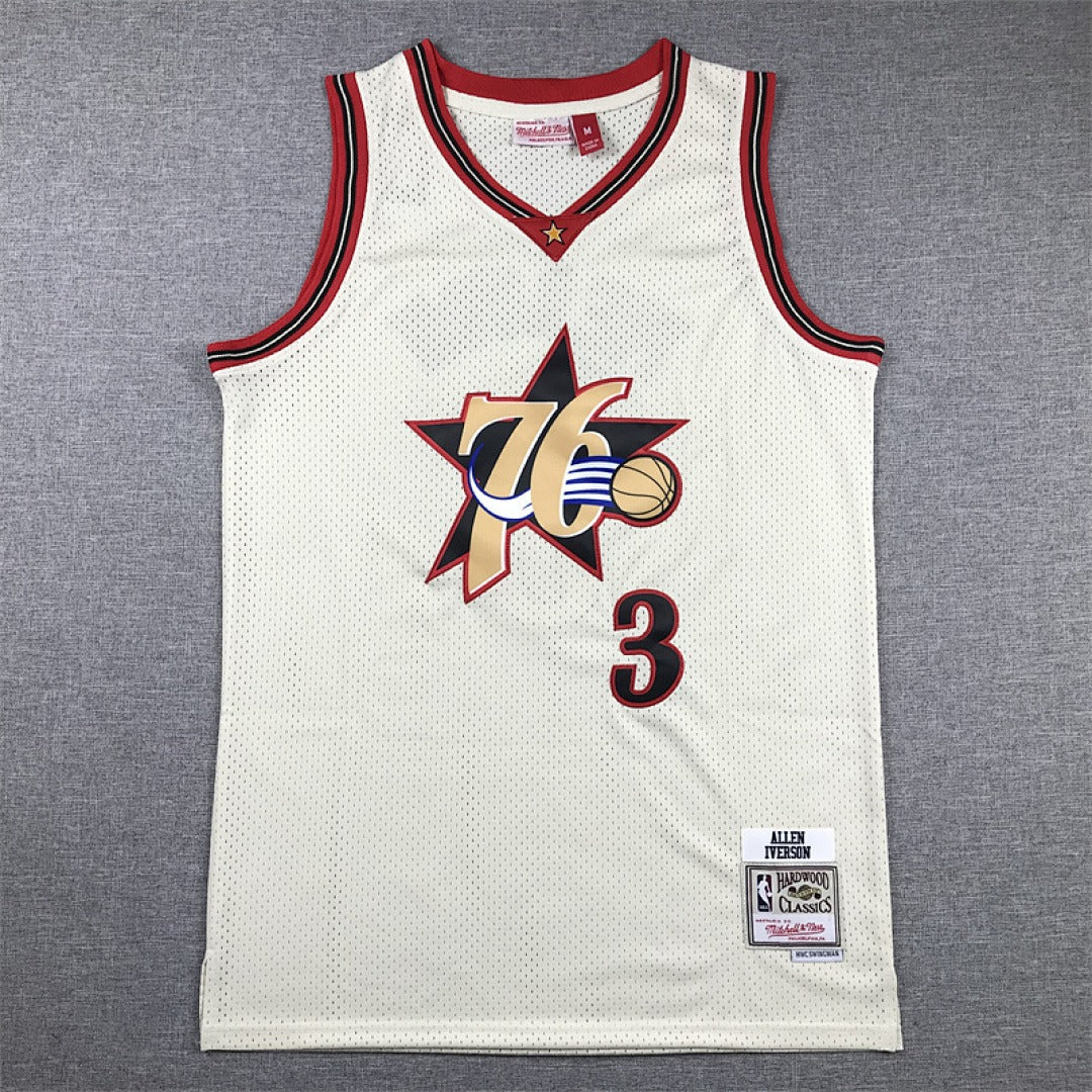 Philadelphia 76ers Allen Iverson #3 NBA Retro Embroidered Jersey – Sizes S-XXXL
