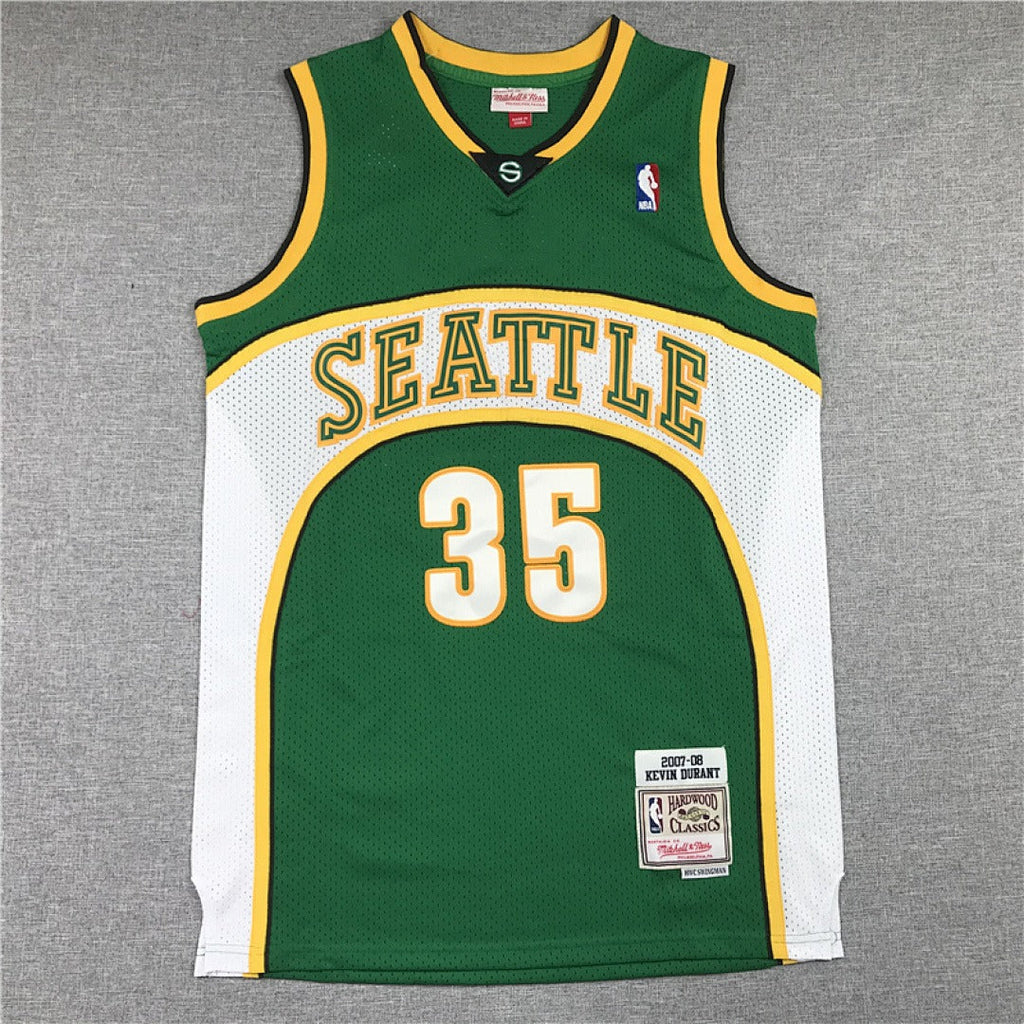 Seattle SuperSonics #35 Kevin Durant NBA Retro Embroidered Jersey – Sizes S-XXXL